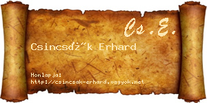 Csincsák Erhard névjegykártya